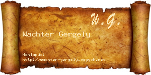 Wachter Gergely névjegykártya